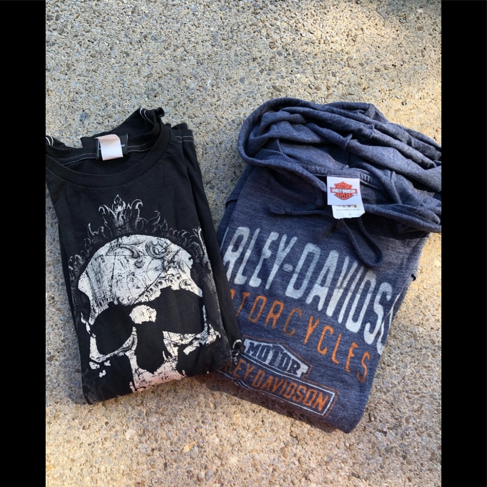2 Long Sleeve Harley-Davidson Shirts